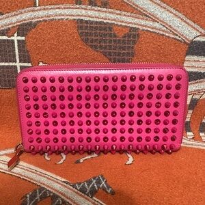 Christian Louboutin Fuchsia Studded Wallet